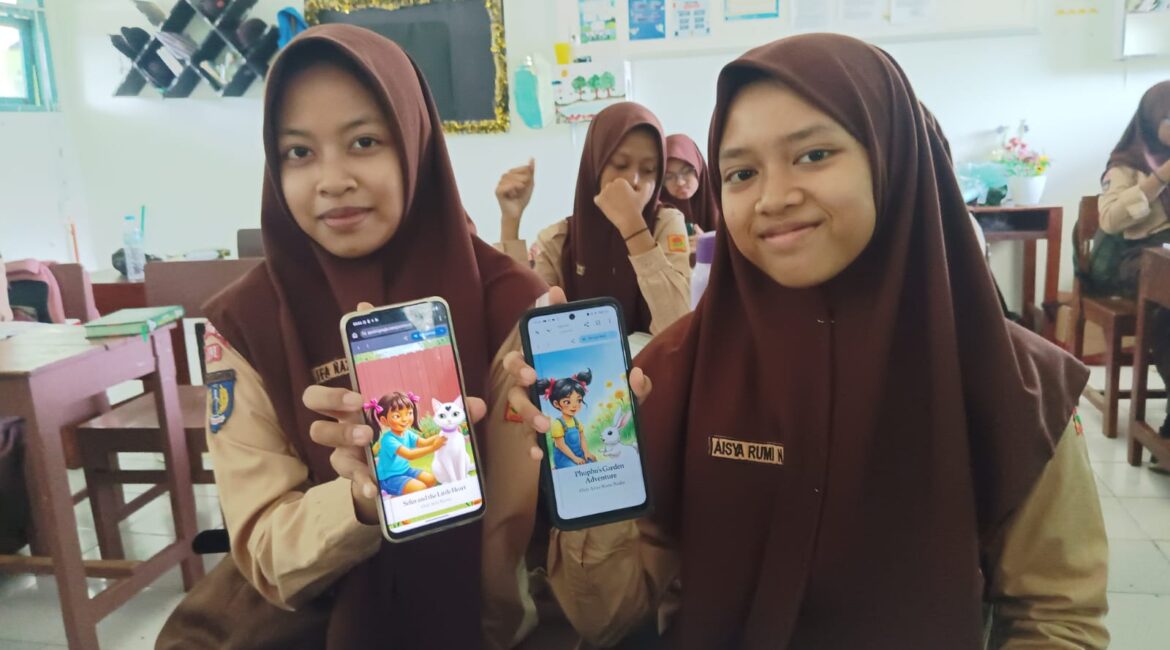 Pembelajaran Bahasa Inggris di MTsN 4 Bantul, Dalam story book digital menggunakan teknologi Gemini 