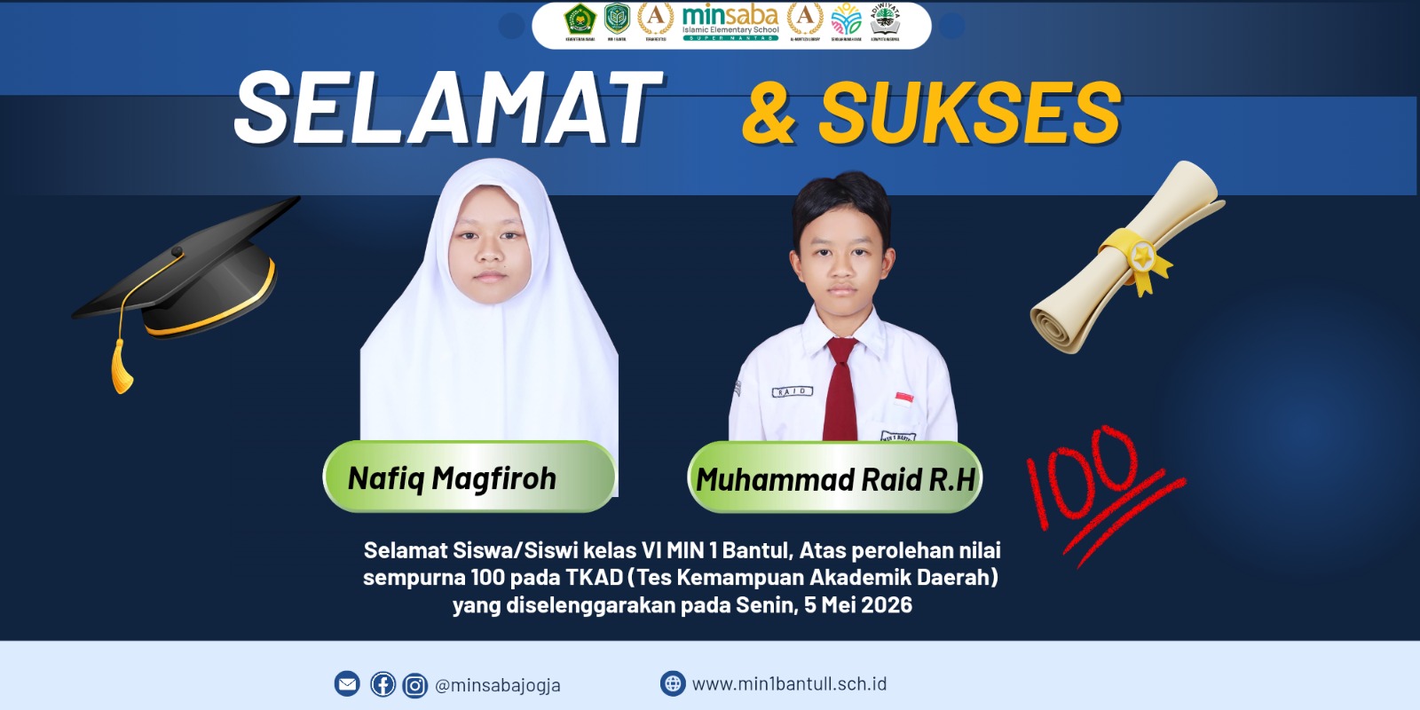 Prestasi Gemilang Siswa MIN 1 Bantul pada Ujian TKAD