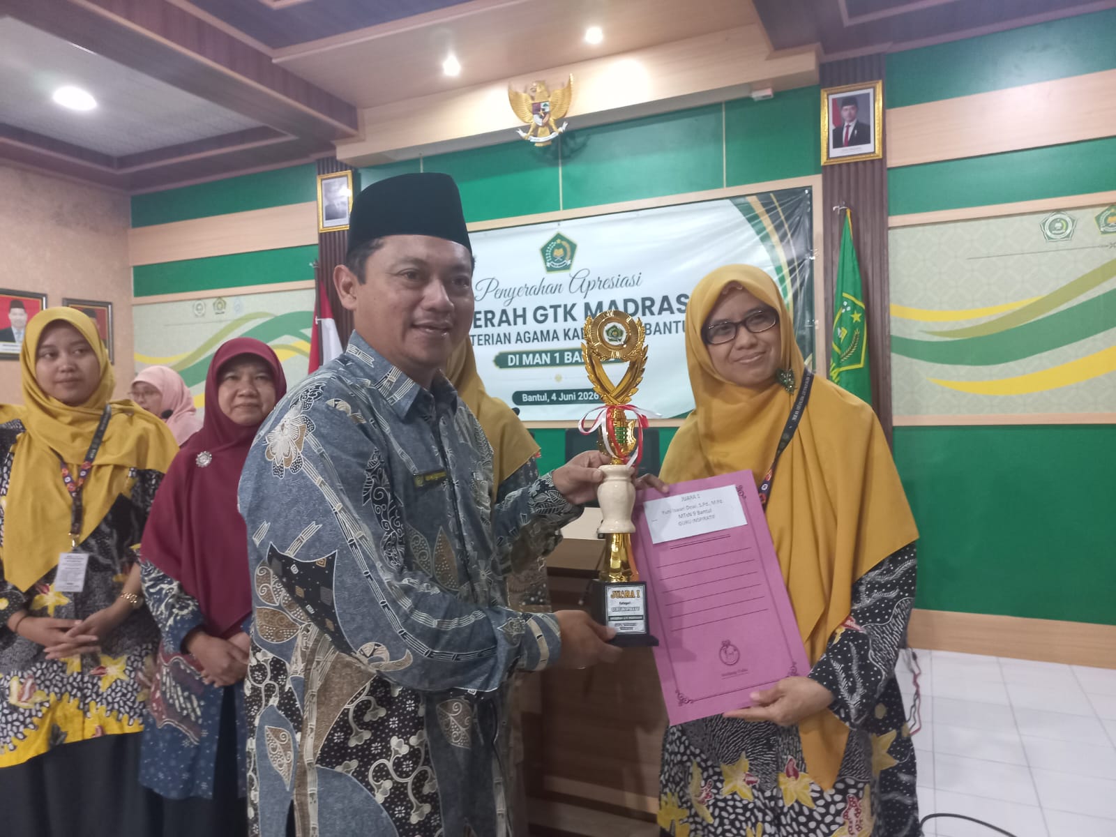 Guru MTsN 9 Bantul Raih Juara 1 Guru Inspiratif Kemenag Bantul 2026
