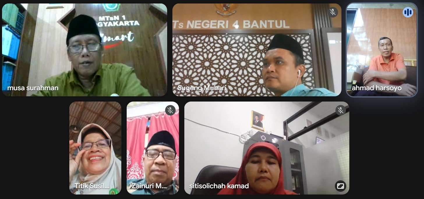 Bahas Persiapan Perkasisma, Kepala MTsN 9 Bantul Ikuti Rapat Daring KKMTs DIY