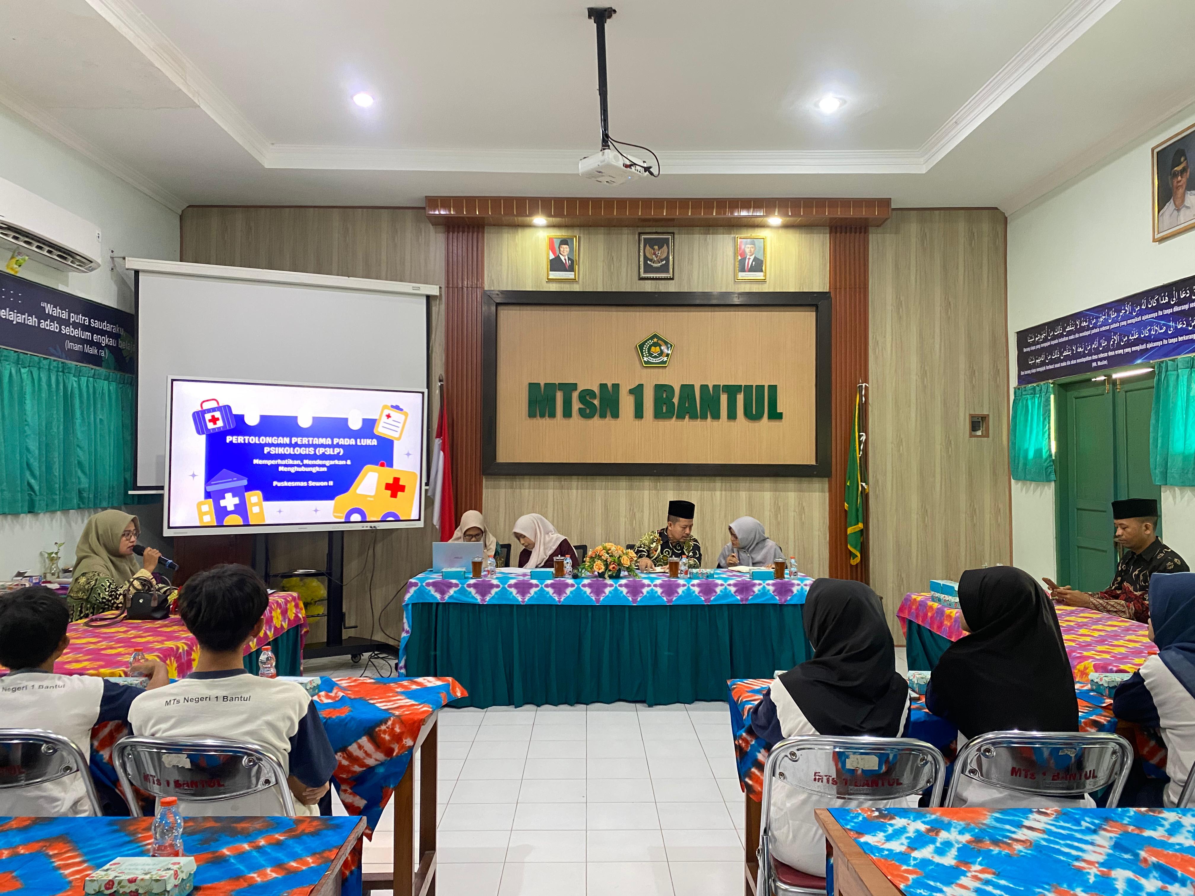 MTsN 1 Bantul Gelar Sosialisasi Pertolongan Pertama pada Luka Psikologis bersama Puskesmas Sewon
