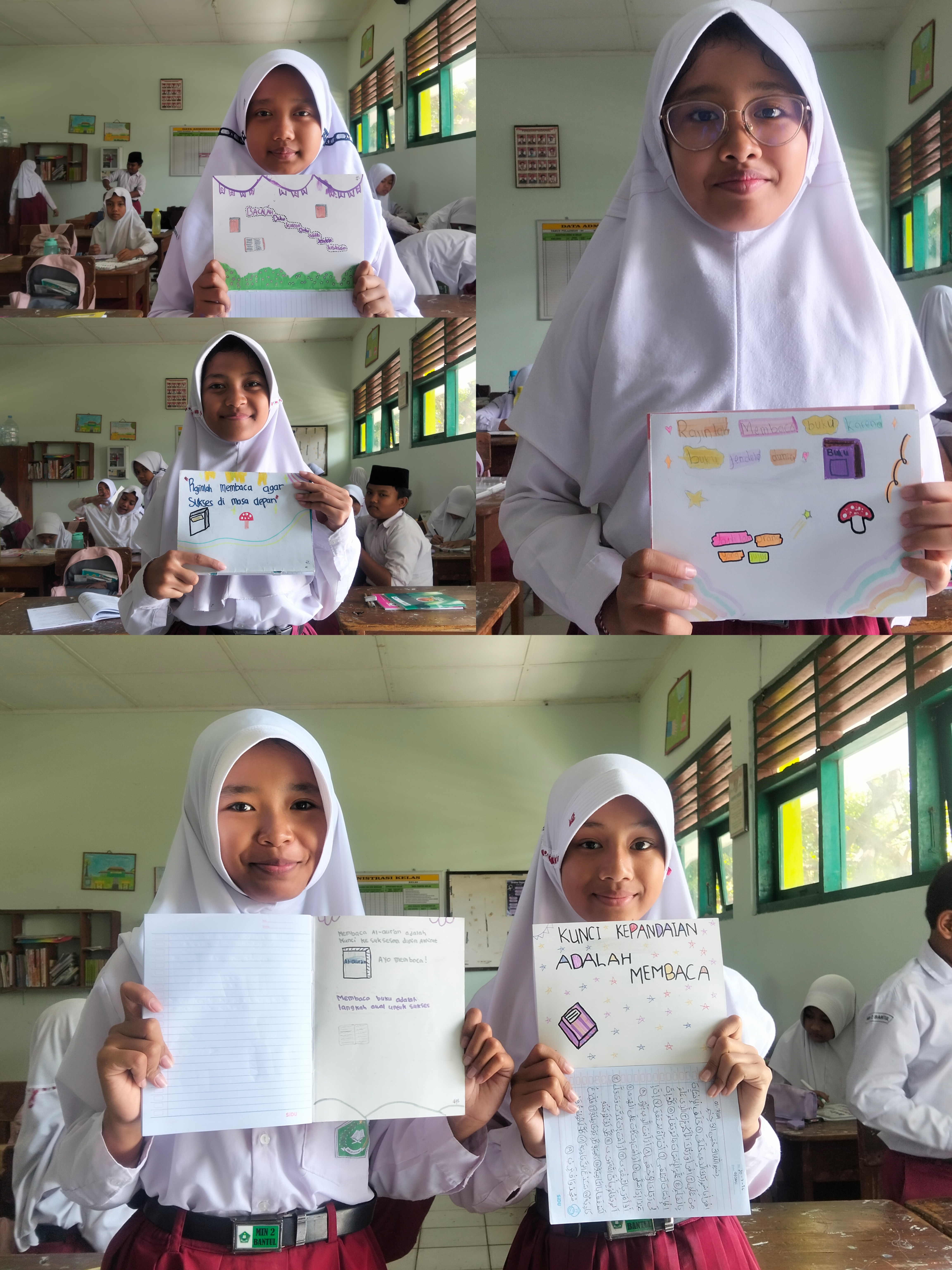 Murid Kelas 6A dan 6B MIN 2 Bantul Kreatif Membuat Slogan tentang Perintah Membaca dalam QS Al-'Alaq