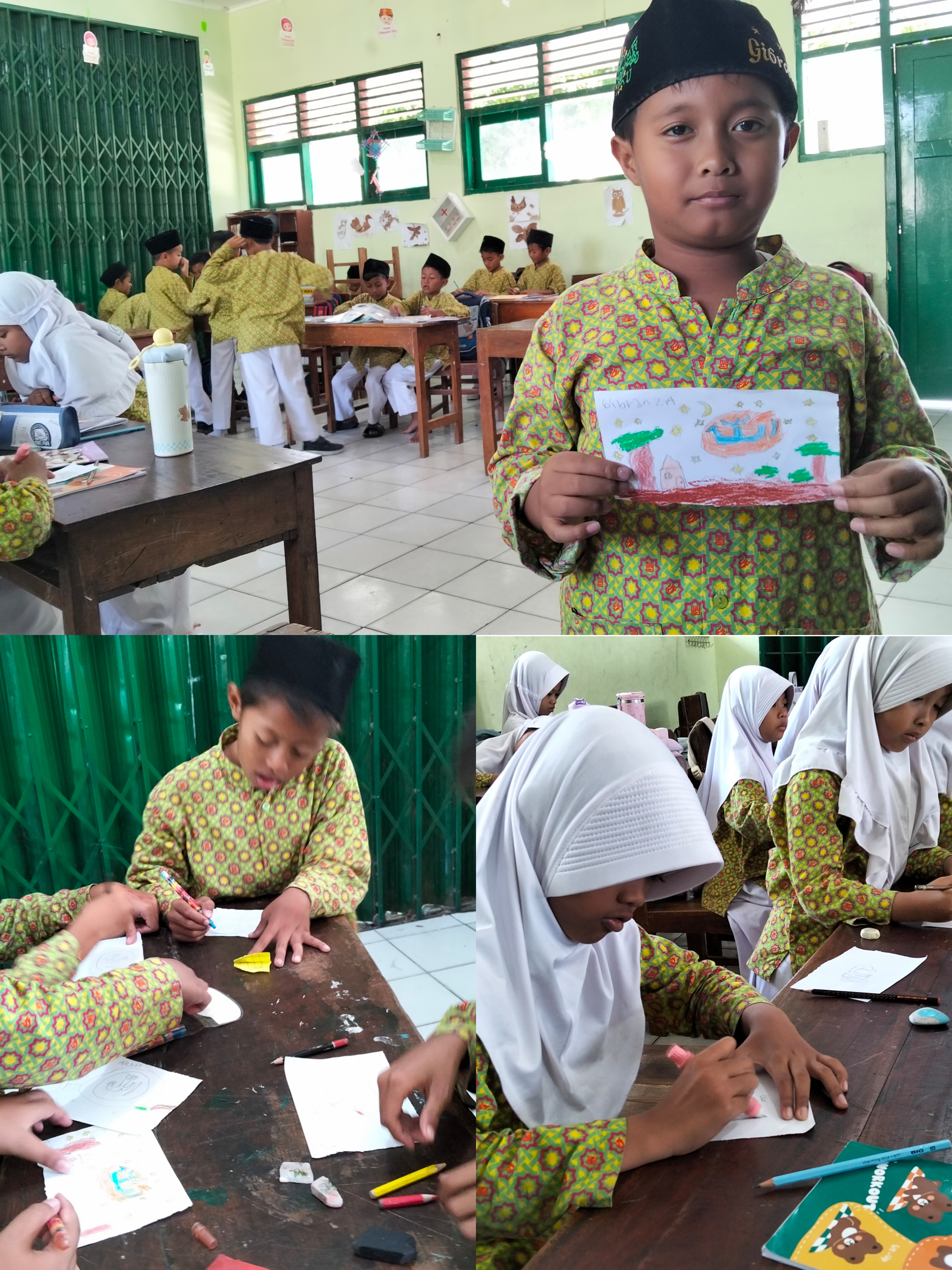 Salurkan Bakat Seni, Murid Kelas 2 MIN 2 Bantul Berkreasi melalui Kaligrafi