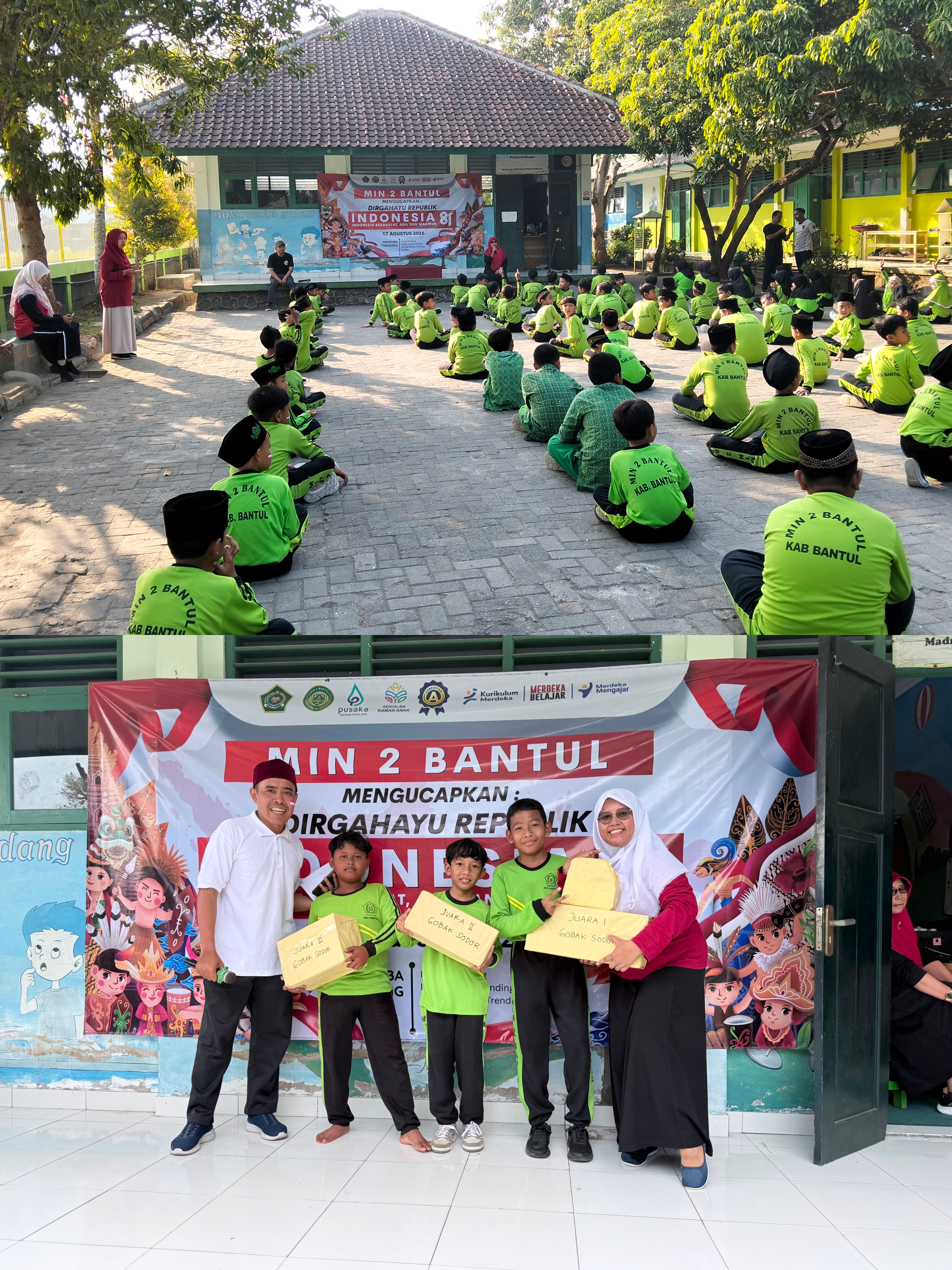 Semarak Kemerdekaan, MIN 2 Bantul Kobarkan Semangat TRENDING melalui Senam dan Beragam Lomba