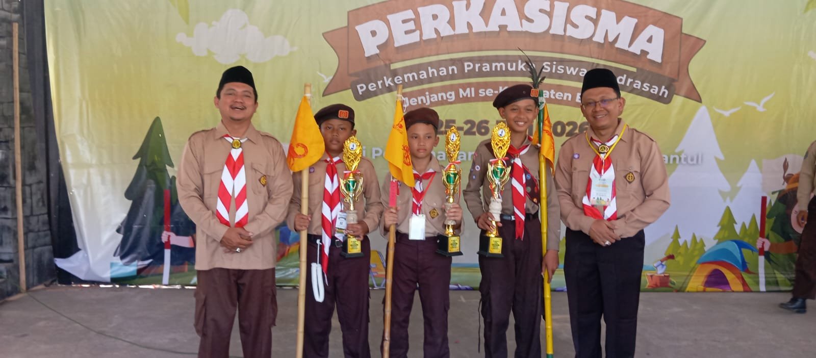 JUARA 1 PERKASISMA "Perkemahan Pramuka Siswa Madrasah" Jenjang MI se-Kabupaten Bantul