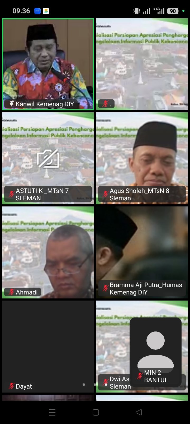 Perkuat Kesiapsiagaan,Kepala MIN 2 Bantul Ikuti Sosialisasi Penghargaan Pengelolaan Informasi Publik