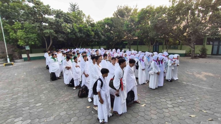 Murid Kelas IX MTsN 2 Bantul Siap Praktik Manasik Haji di Boyolali