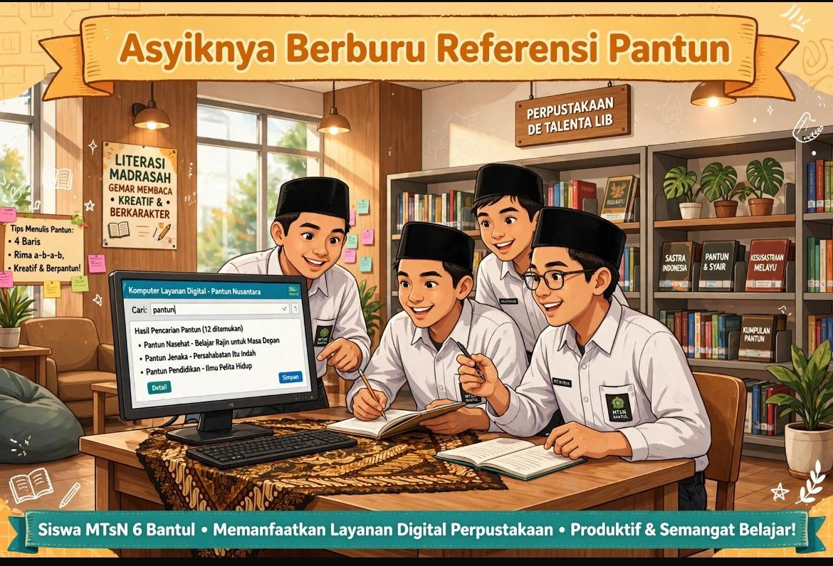 Berburu Pantun, Siswa Matsanaba Jelajah Referensi Digital