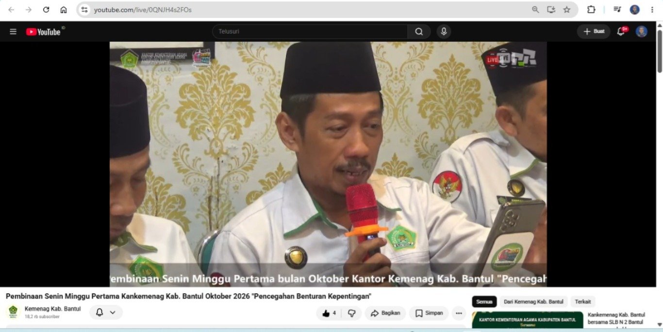 Senin Pertama Oktober, Pustakawan MTsN 6 Bantul Ikuti PSMP Kemenag