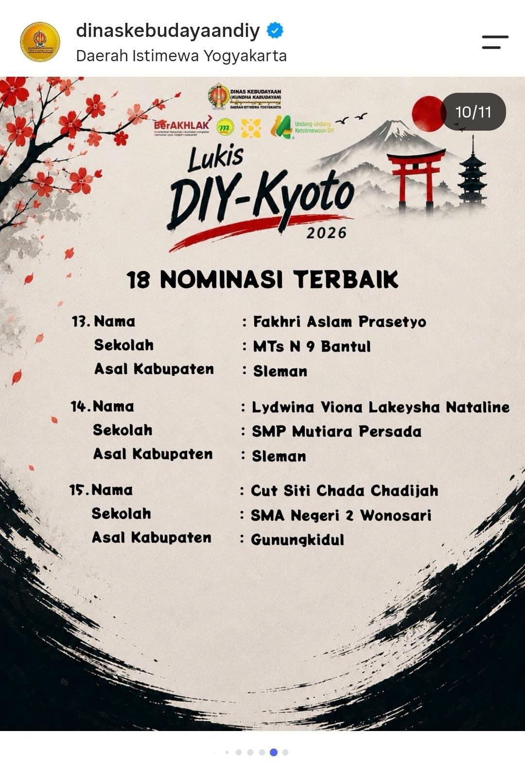 Murid MTsN 9 Bantul Masuk 18 Nominasi Terbaik Lomba Lukis DIY-Kyoto