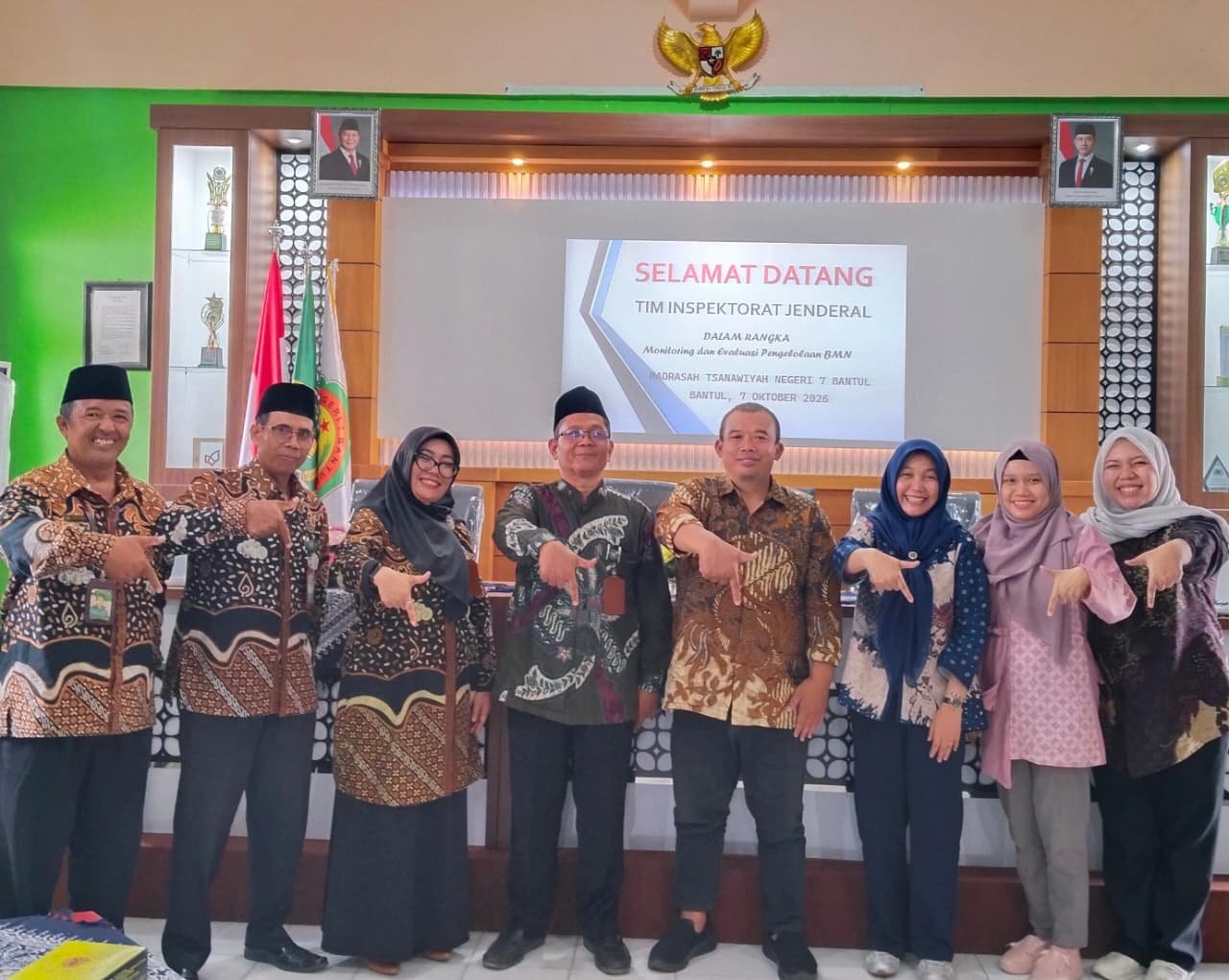 Irjen Kemenag RI Monitoring dan Evaluasi Pengelolaan BMN di MTsN 7 Bantul